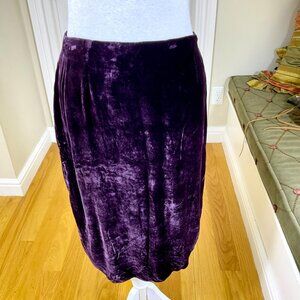 Pinko Skirt Velvet Pencil Purple Silk Blend (8)